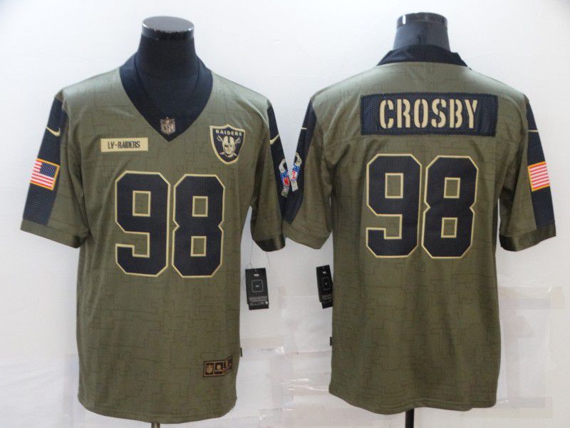 Men Oakland Raiders #98 Crosby green Nike Olive Salute To Service Limited NFL Jersey